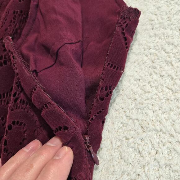 Hollister Burgundy Lace and Velvet Sleeveless Dress Size S Fairygoth - Picture 9 of 11